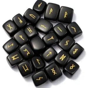Runes divinatoires en obsidienne noire - Omsaé