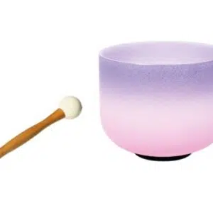 Bol chantant en cristal candy violet et rose - 15cm