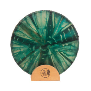 Tambour Océan, peau de bison, bois d'érable - Etoilé aqua