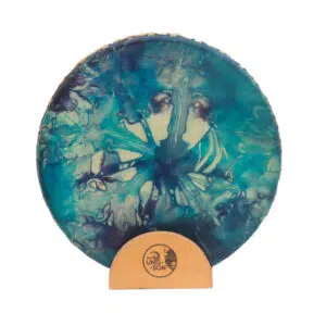 Tambour Océan, peau de bison, bois d'érable – Rosette Bleue