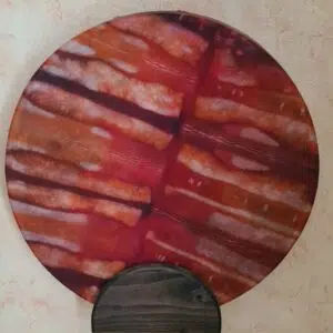 Tambour Chamanique - peau de bison, bois d'érable - dégradé rayonnant rouge