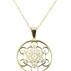 Collier Métatron (inox plaqué or) - 2.5cm