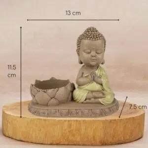 Bouddha bougeoir lotus - 11,5cm