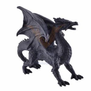 Dragon noir "Attikus" moyen - 21cm