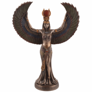 Statue : Déesse égyptienne Isis, debout bras tendu.