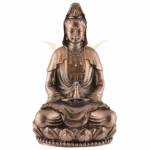 Guanyin sur lotus, Bodhisattva de la compassion - 8cm