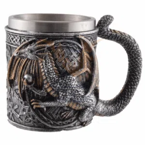 Mug Dragon tenant une sphère métallique