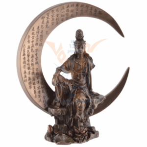 Guanyin, Bouddha de la miséricorde (sur lune) - 23cm