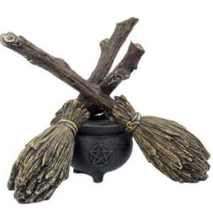 Support boule de cristal 3 balais - 17cm