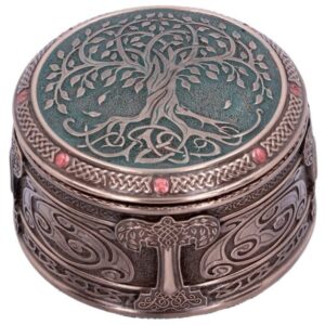 Boite celtique : Arbre de vie (couleur bronze) - 10cm