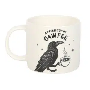 Tasse blanche : Corbeau "Cawfee"