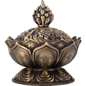 Porte encens cônes : Lotus tibétain (en métal)