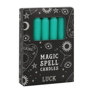 Boîte de 12 petites bougies : Vert (Chance)