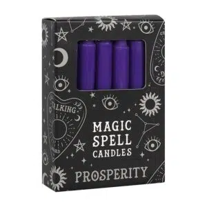 Boîte de 12 petites bougies : Violet (Prospérité)