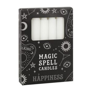 Boîte de 12 petites bougies : Blanc (Bonheur)