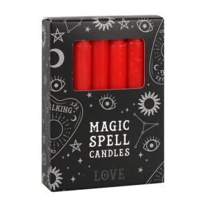 Boîte de 12 petites bougies : Rouge (Amour)
