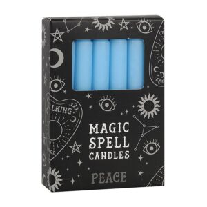 Boîte de 12 petites bougies : Bleu clair (Paix)