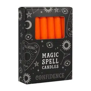 Boîte de 12 petites bougies : Orange (Confiance)
