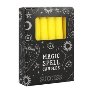Boîte de 12 petites bougies : Jaune (Succès)
