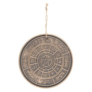 Plaque murale en terre cuite représentant la roue de l'année en bronze