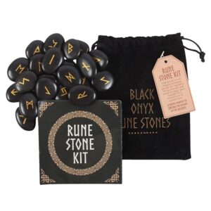 Set : 25 Runes Nordiques en onyx noir