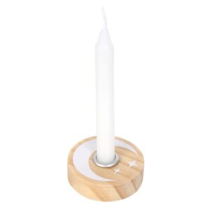 Porte mini-bougie en bois : Lune