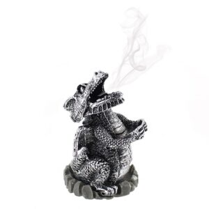 Porte encens bâtons : Petit dragon argenté