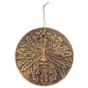 Plaque Terracotta : Green Man (cuivré) - 20cm