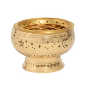 Brûle encens : Lune & Etoiles (laiton doré)
