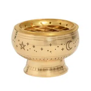 Brûle encens : Lune & Etoiles (laiton doré)
