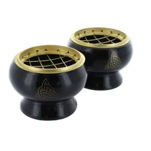 Brûle encens : Celtic Triquetra (noir & doré)