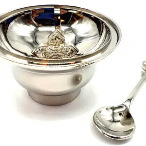 Brûle encens résine argenté + cuillère (nickel)