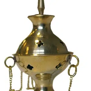 Petit encensoir d'église à chaînes (laiton)