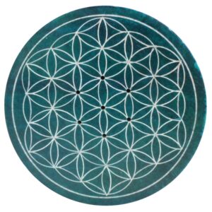 Porte encens : Fleur de vie (turquoise)