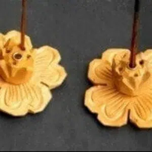Porte encens : Fleur ouverte (bois) - 6 cm