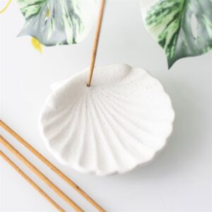 Porte encens : Coquille façon St Jacques, couleur sable