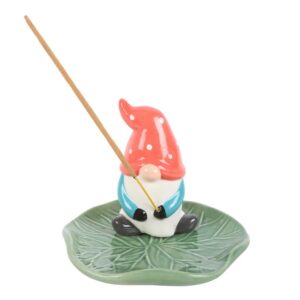 Porte encens bâtons : Gnome sur nénuphar
