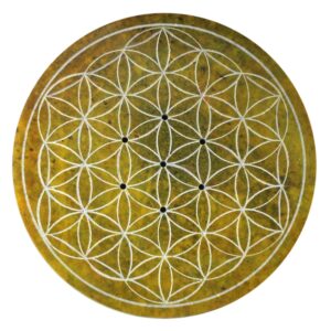 Porte encens : Fleur de vie (jaune) - 10cm