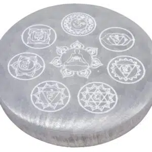 Porte encens Sélénite : Bouddha & Chakras - 10cm