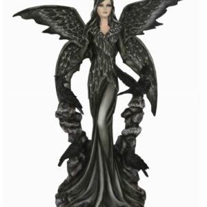Grande fée noire avec corbeaux - 62,5cm