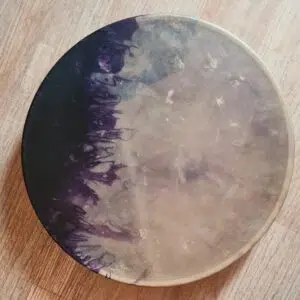 Tambour Chamanique, peau de bison, bois d'érable - Améthyste