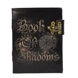 Grimoire vierge : Livre des Ombres (cuir noir) - 21cm