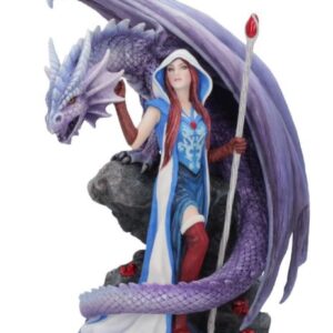 Dragon violet et mage à cape bleue - 24cm (Anne Stokes)