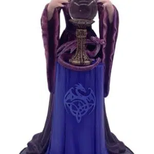 Sorcière prune à boule de cristal & dragon (Anne Stokes) - 24,5cm