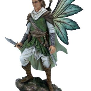 Guerrier-Fée sur un rocher tenant un poignard - 39,5cm