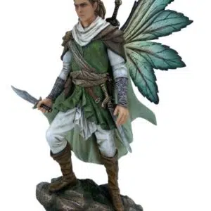 Guerrier-Fée sur un rocher tenant un poignard - 39,5cm