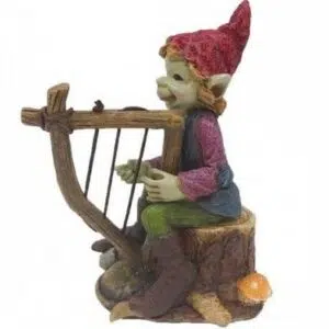 Lutin à la harpe - 10,5cm