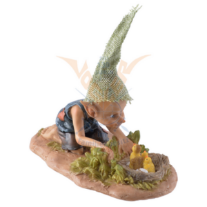 Lutin & nid d'oiseaux - 15cm