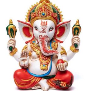 Ganesh blanc & couleurs - 23cm
