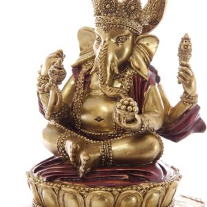 Ganesh doré & rouge - 14 cm